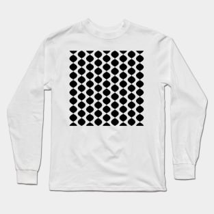 Midcentury Modern Retro 60s Waves Pattern (Black) Long Sleeve T-Shirt